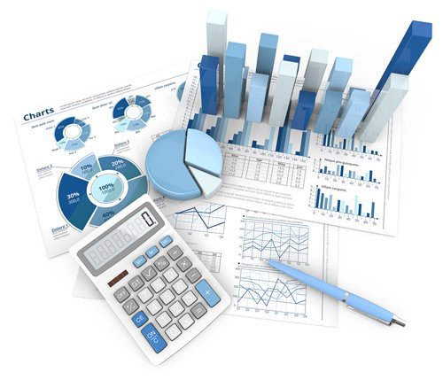 A picture of a set of graphs, a calculator and a pen