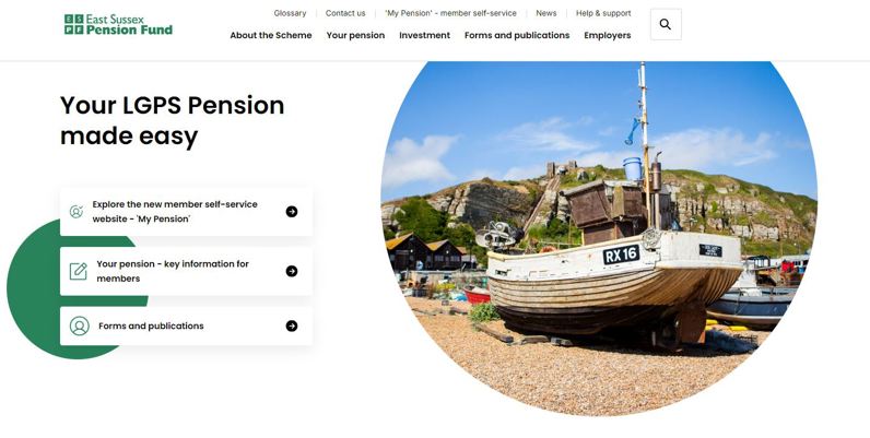 Image of the East Sussex Pension Fund homepage